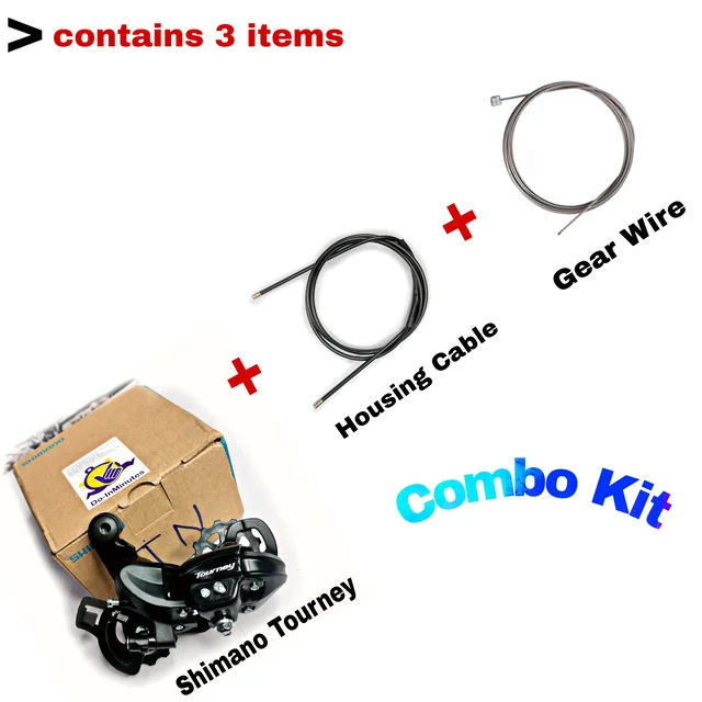 Shimano Tourney Rear Derailleur 6/7 With Gear Cable Housing And Gear Cable Inner Wire