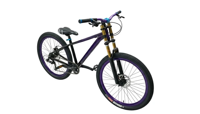 Custom Build mtb stunt cycle purple and black combination with Alloy-steel body