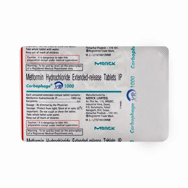 Carbophage XR 1000 Tablet - Prescription Required