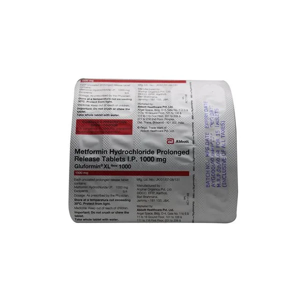 Gluformin XL 1000 Tablet - Prescription Required