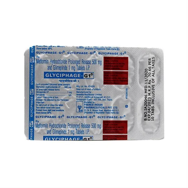 Glyciphage-G 1 Tablet - Prescription Required