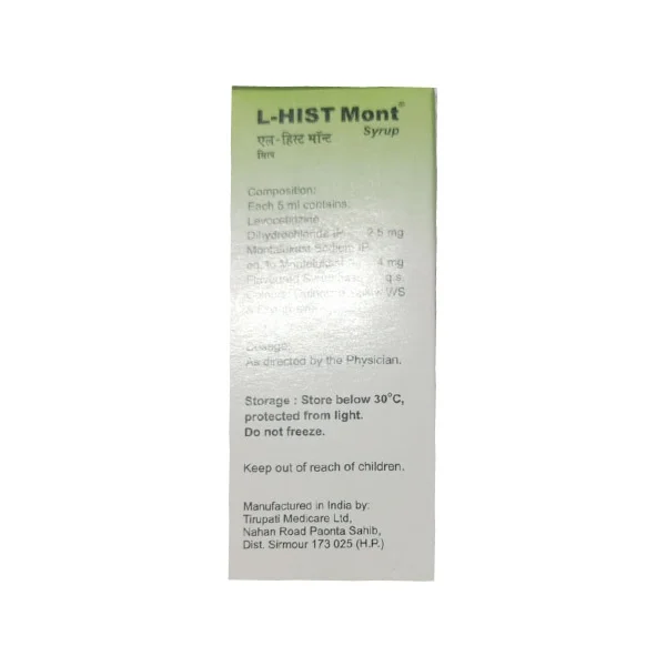 L-Hist Mont Syrup - Prescription Required