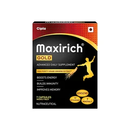 Maxirich Gold Daily Supplement with Ginseng Extract Multivitamin for Energy, Immunity & Memory