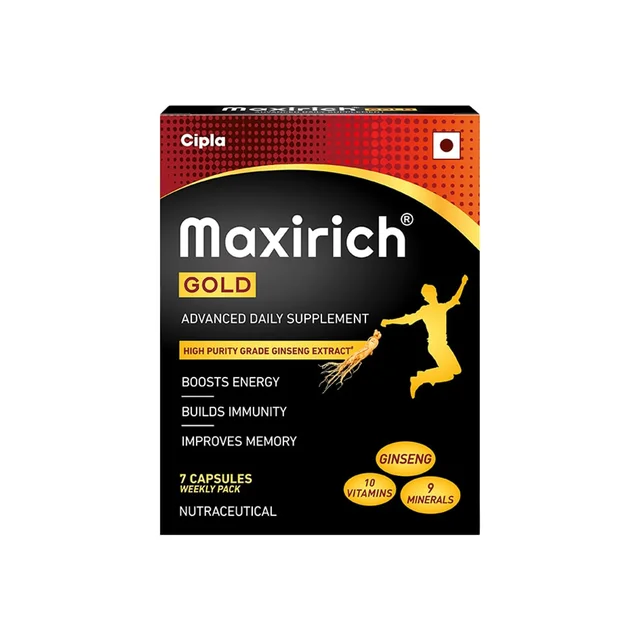 Maxirich Gold Daily Supplement with Ginseng Extract Multivitamin for Energy, Immunity & Memory