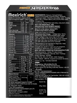 Maxirich Gold Daily Supplement with Ginseng Extract Multivitamin for Energy, Immunity & Memory