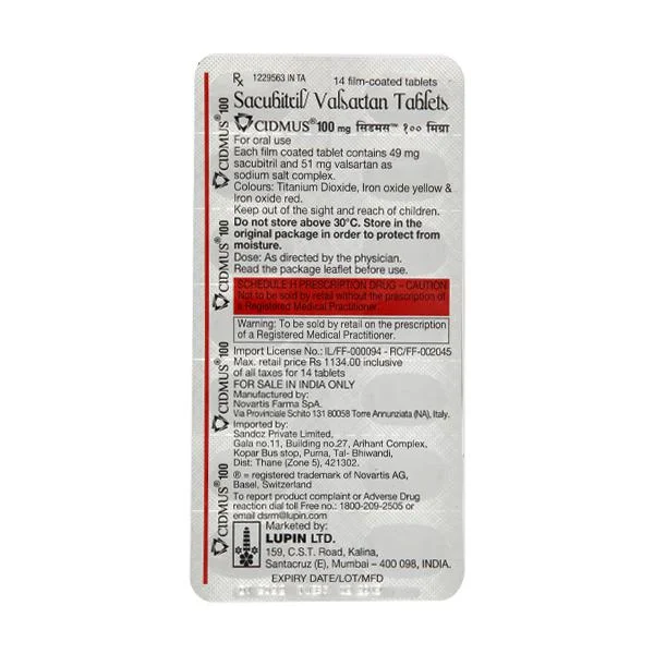 CIDMUS 100mg Tablet - Prescription Required