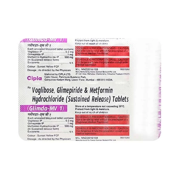 Glimda-MV 1 Tablet - Prescription Required