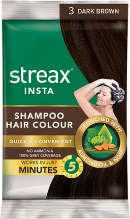 Streax Shampoo Hair Colour Dark Brown