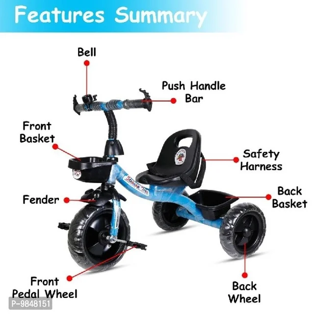 Kids Tricycle for 3 to 5 Years (Blue) - Blue