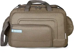 Office Luggage Duffle Strolley Bag with Wheels - Beige