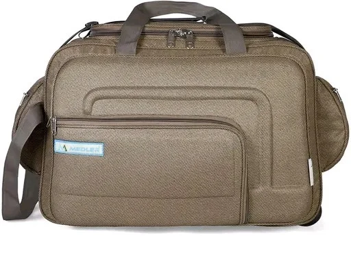 Office Luggage Duffle Strolley Bag with Wheels - Beige