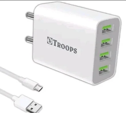 TP Troops 4 Ports USB Charger 22W with Type A (V8) Datacable
