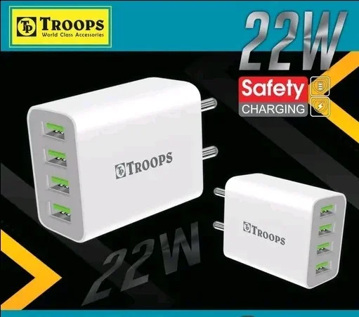 TP Troops 4 Ports USB Charger 22W with Type A (V8) Datacable
