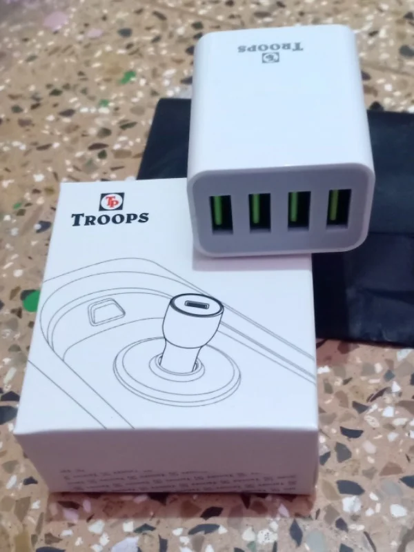 TP Troops 4 Ports USB Charger 22W with Type A (V8) Datacable