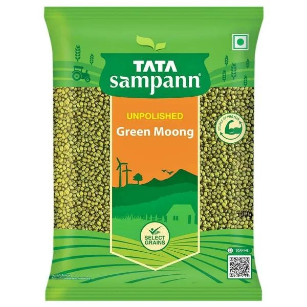 Tata Sampann Green Whole Moong - 500 Gm