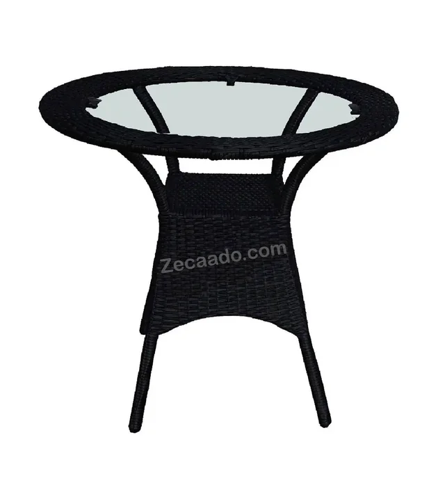Zecado Joy 2 Seater Patio Coffee Table with Red Cushions in Black Corduroy Finish - Black