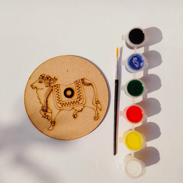 Cow - DIY Kit with tempera colours - 8", 4mm